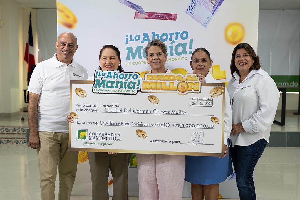 Cooperativa Mamoncito cierra exitosamente la promoción La Ahorromanía con la entrega de RD$1 millón de pesos.